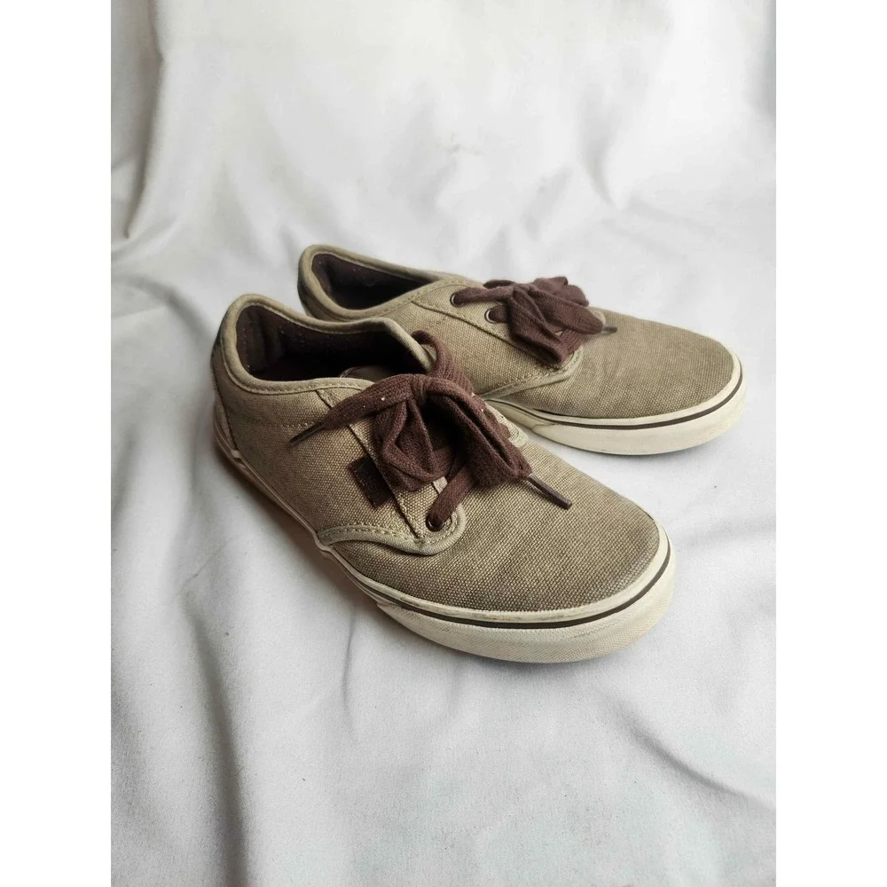 Vans Low Top Canvas Sneakers Tan Brown Youth 5.0 Skate Shoes